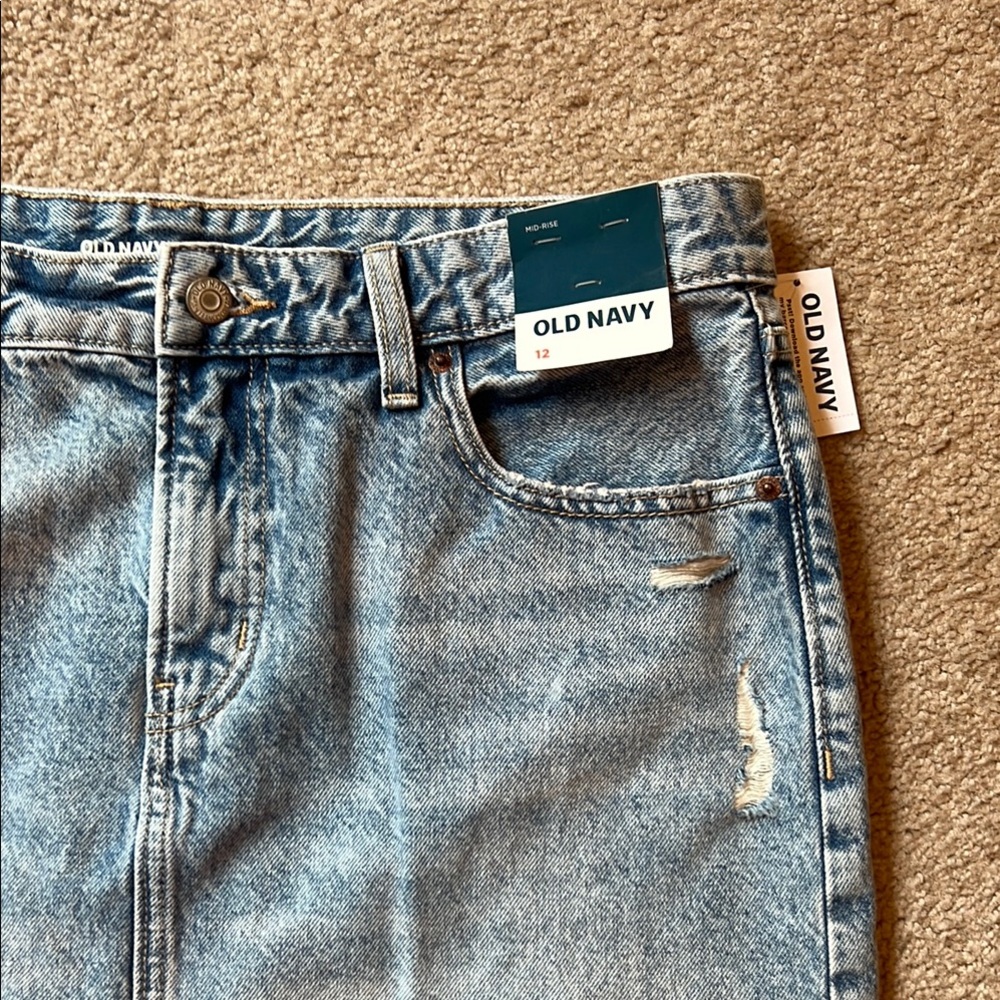 Old Navy Blue Mini Skirt Casual Denim - Picture 2 of 3